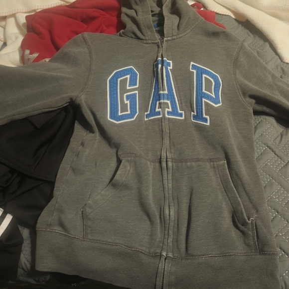 GAP Other - GAP Kids Charcoal Hoodie with Bold Blue Lettering